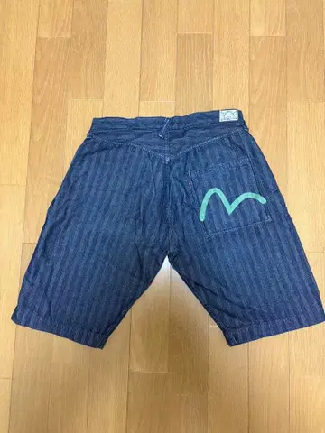 에비수 하프 팬츠 Evisu 36 데님 스트라이프