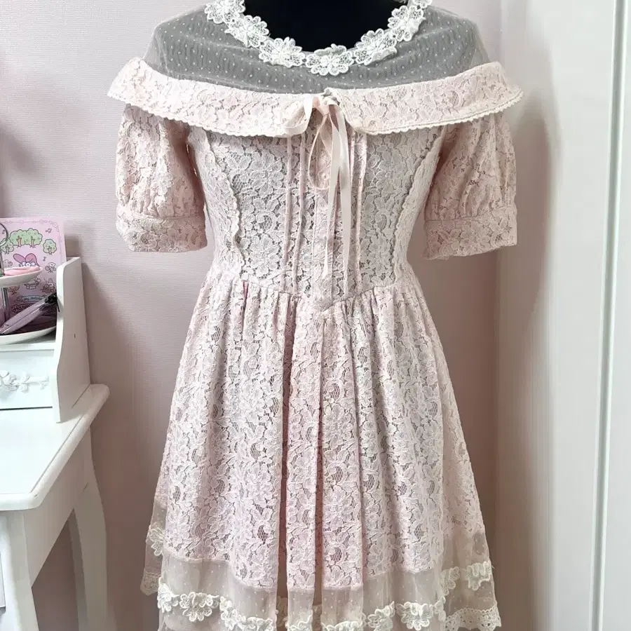 Authentic lizlisa Afternoon Tea Onepiece Short Sleeve Black