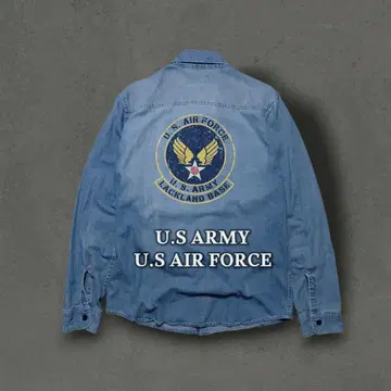 ARMY US.AIR FORCE 샴브레이 셔츠 XL 백 프린트