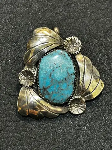 NAVAJO 펜던트 Gilbert Yazzie 실버 터콰이즈