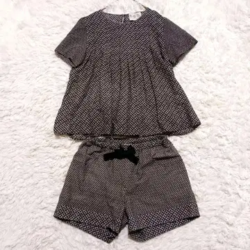 Sea New York 실크 혼방 기하학 패턴 숏팬츠 셋업 반팔