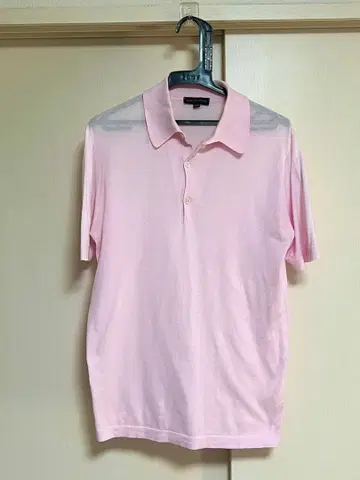 고품질 잉글랜드제 JOHN SMEDLEY S 코튼 피케 셔츠 핑크