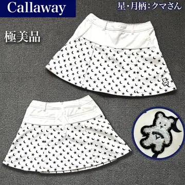 컨디션 최상 Callaway 스커트 골프웨어 별 달 올 패턴 곰 베어 S