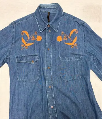 Nudie Jeans Co. 데님 셔츠 자수 M 사이즈