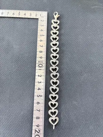 빈티지 SV925 마카사이트 오픈 하트 링크 팔찌