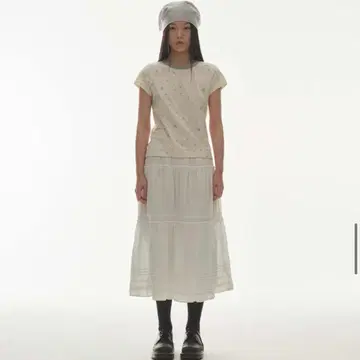 코이세이오(COYSEIO) SHIRRING MIDI SKIRT WHITE | 롱 스커트 | 번개