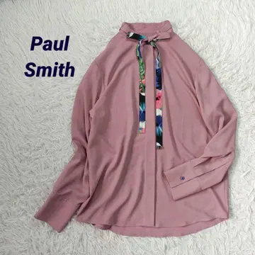 컨디션 최상 Paul Smith 워셔블 라이트 소프트 조젯 블라우스 핑크