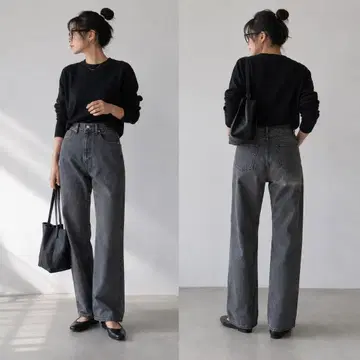 시오타 수빈 코튼 11.5 oz 하이웨스트 슬림 데님 데님 팬츠 27