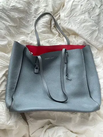 MARC JACOBS 가죽 토트백 그레이 x 레드