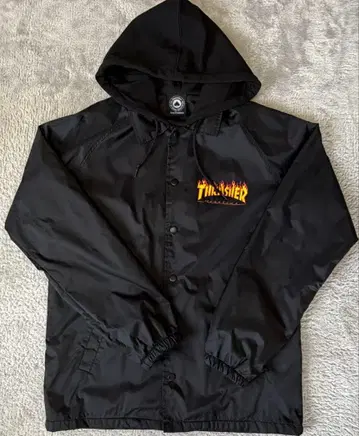 THRASHER 프레임 로고 나일론 자켓 블랙