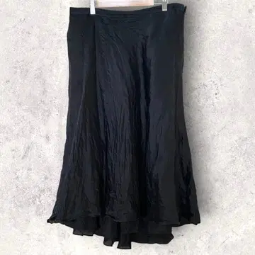 생 로랑 스커트 비대칭 밑단 L 블랙 실크 파티