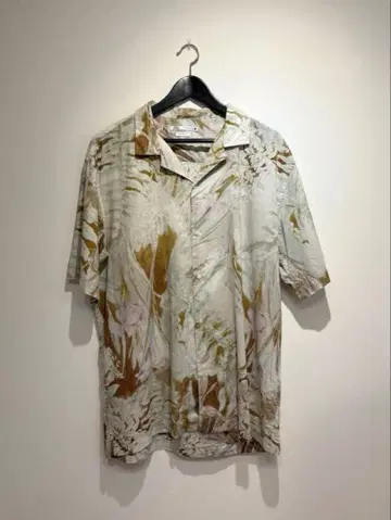 ZARA 알로하 꽃무늬 반팔 셔츠 XL 남성용