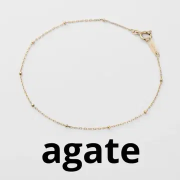 agete K10 팔찌 볼 체인 얇은 골드 레이어드