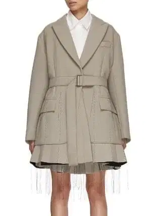 [거의 미사용] Sacai 울 나일론 베이지 빅
