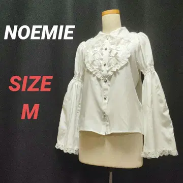 NOEMIE 노에미 블라우스 프릴 리본 플레어 슬리브 화이트 M