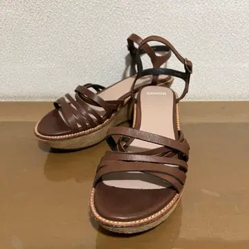 [중고] CAMPER 캠퍼 브라운 웨지솔 샌들 36