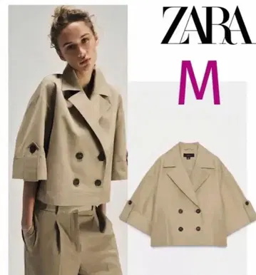 ZARA 숏 기장 숏 슬리브 트렌치 M