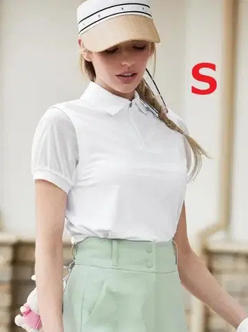 젝시믹스 골프웨어 상의 하프 지퍼 S 사이즈 화이트