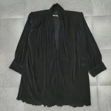 시어 롱 가디건 블랙 플리츠 조 일본제 90s 모드