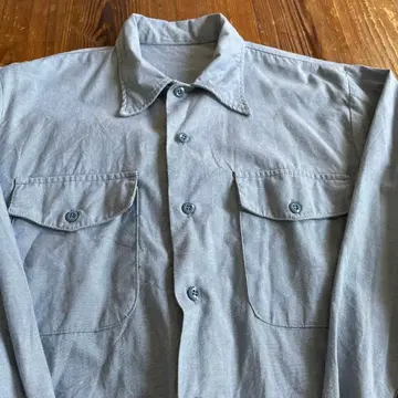 80s 미군 실물 US NAVY 샴브레이 셔츠 M 1985년