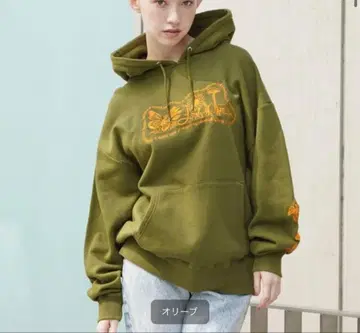택 포함 새상품 X-girl 엑스걸 자수 오버 사이즈 후드티