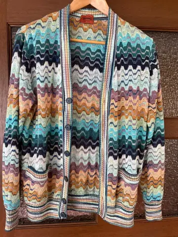 MISSONI 멀티 컬러 지그재그 가디건 L/LL 봄/여름용