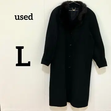 [ used ] 퍼 옷깃 롱 코트 블랙 관혼상제 고급 엘레강트