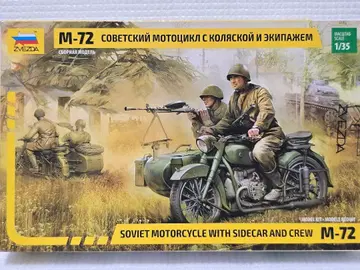ZVEZDA 1/35 M-72 소련군 사이드카 / 승무원 2 in1