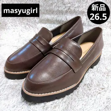 새상품 masyugirl 통굽 코인 로퍼 다크 브라운 빅 사이즈 26.5