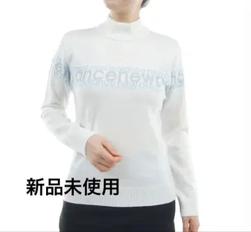 뉴발란스 로고 라인 자카드 하이넥 골프웨어 여성용