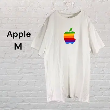 [ Apple ] T셔츠 반팔 레인보우애플 화이트 M