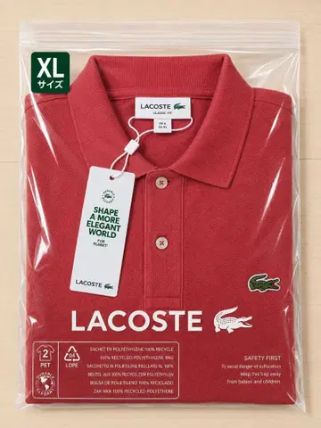 LACOSTE 레드 피케 셔츠 XL