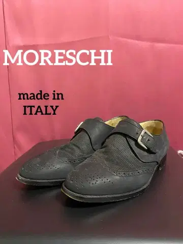 MORESCHI 모레스키 이탈리아제 남성용 몽크 스트랩 가죽 슈즈