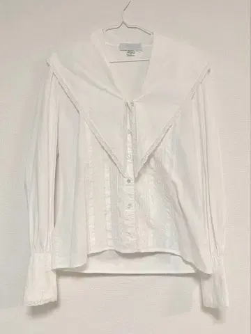 빈티지 레이스 세일러 카라 블라우스