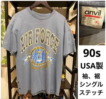 90s AIR FORCE 밀리터리 T셔츠 USA제 XL 페이드