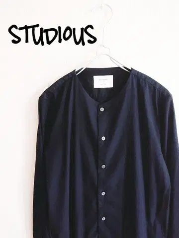 D221150 STUDIOUS 노카라 콤비 셔츠