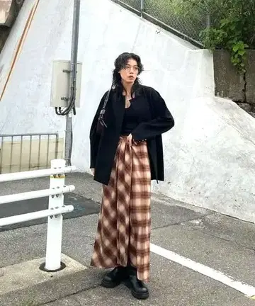 Ameri UND DRAPE CHECK SKIRT vintage