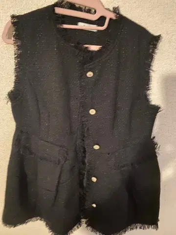 Fit more 블랙 프린지 베스트 사이즈 F