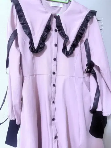 유메텐보 양산형 원피스 무릎 기장 원피스 핑크 LL 지뢰 양산
