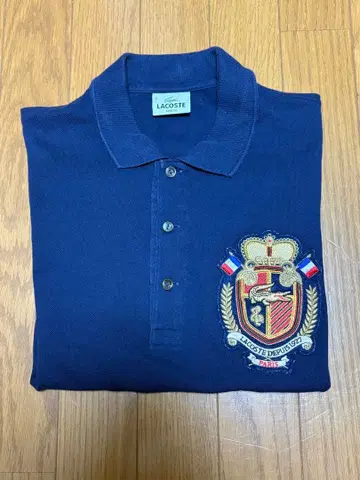 LACOSTE 빅 로고 네이비 피케 셔츠