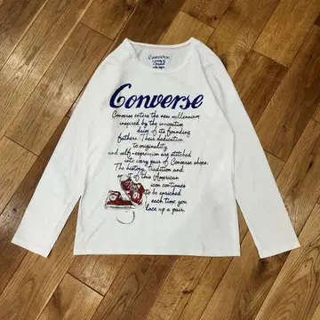 헤이세이 구제 의류 converse 스니커즈 프린트 큐빅 영문 롱 T