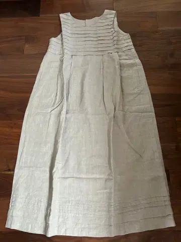 리제타 LISETTE 슬리브리스 롱 원피스 린넨 그레이지