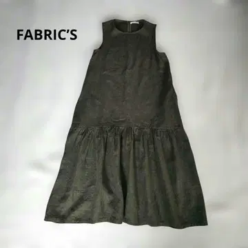 FABRIC'S 리투아니아 린넨 슬리브리스 원피스 카키 롱