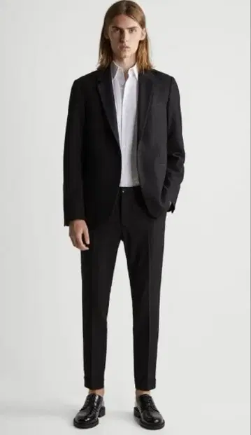 ZARA 자라 텍스처 수트 셋업 블랙