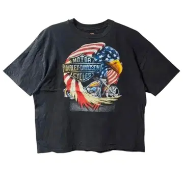 90s 할리데이비슨 성조기 이글 USA제 페이드 블랙 2XL