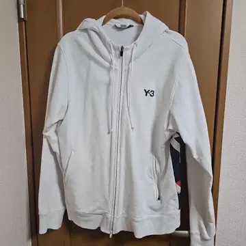 Y-3 풀 집업 후드티 XL 화이트