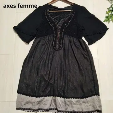 axes femme 엑시즈팜 비쥬 레이스 시어 원피스 M