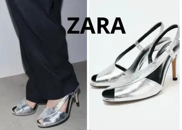 ZARA 메탈릭 스트랩 뮬 미사용 새상품