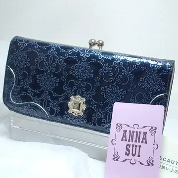ANNA SUI 장지갑 루미 에나멜 파랑 가마구치 지갑 안나수이