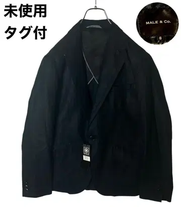 미사용 택 포함 린넨 100% 소재 블랙 테일러드 자켓